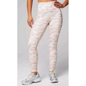 Fabletics Motion365+ High Waisted Leggings Pastel Camo Pink Tan Blue Womens Med